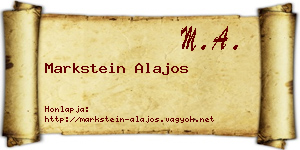 Markstein Alajos névjegykártya